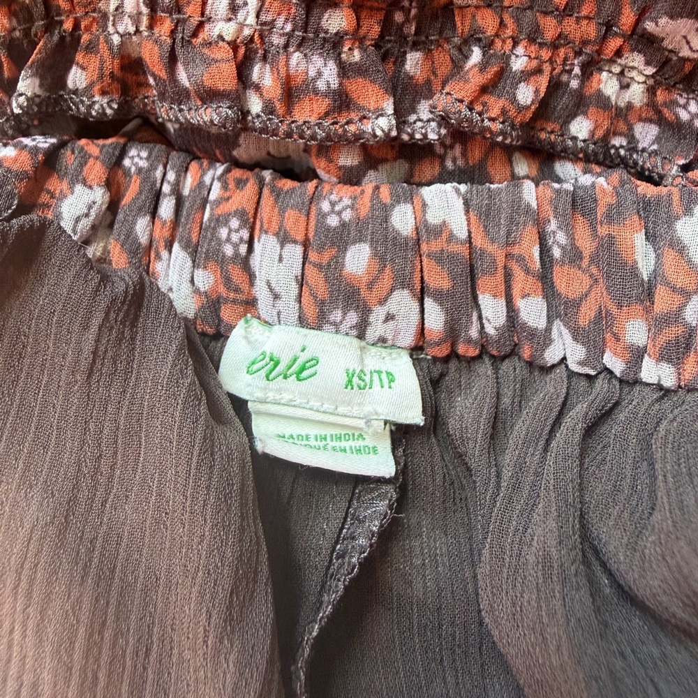 Aerie Garden Party Midi Skirt XS Floral Tiered Boho Summer Prairie Beach - Picture 2 of 3